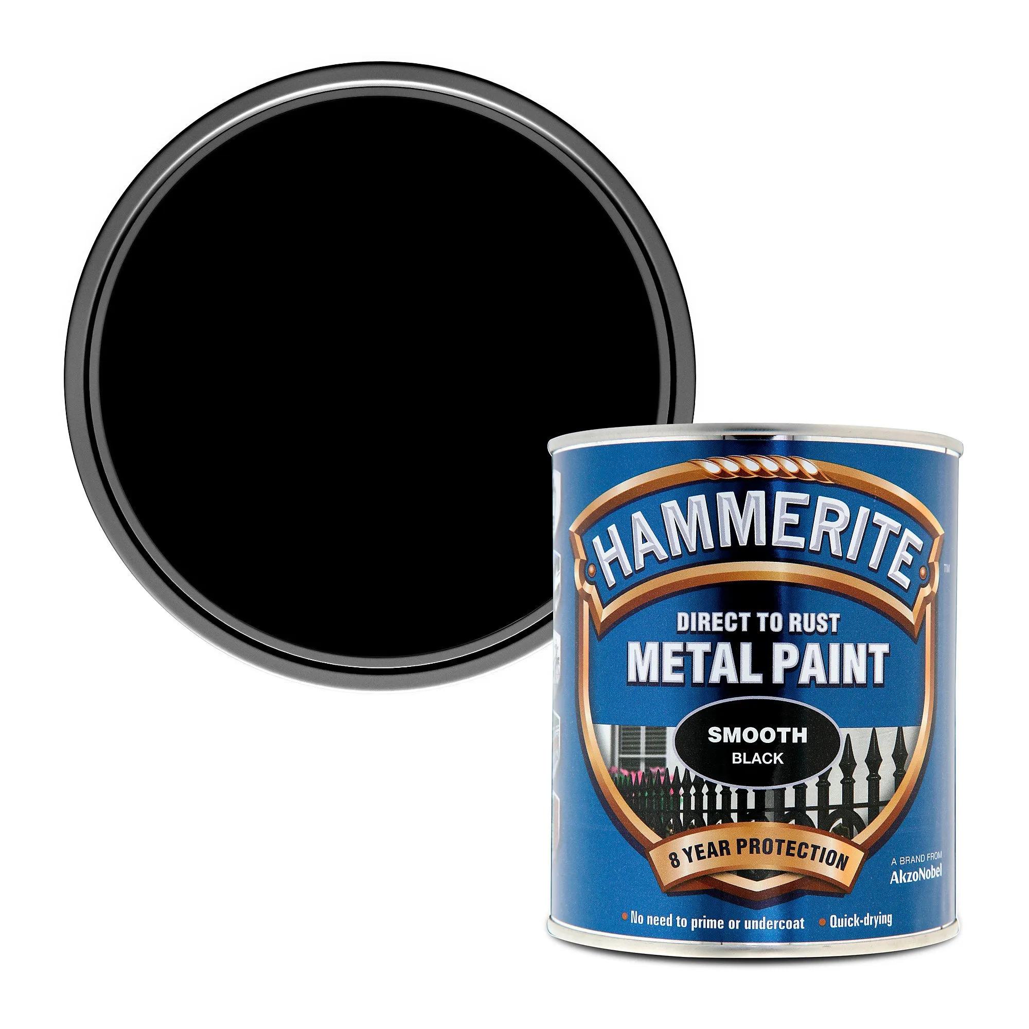 Фарба глянсова фінішна декоративна Hammerite Metal Paints, 0,75 л, чорний, глянсовий - 415047
