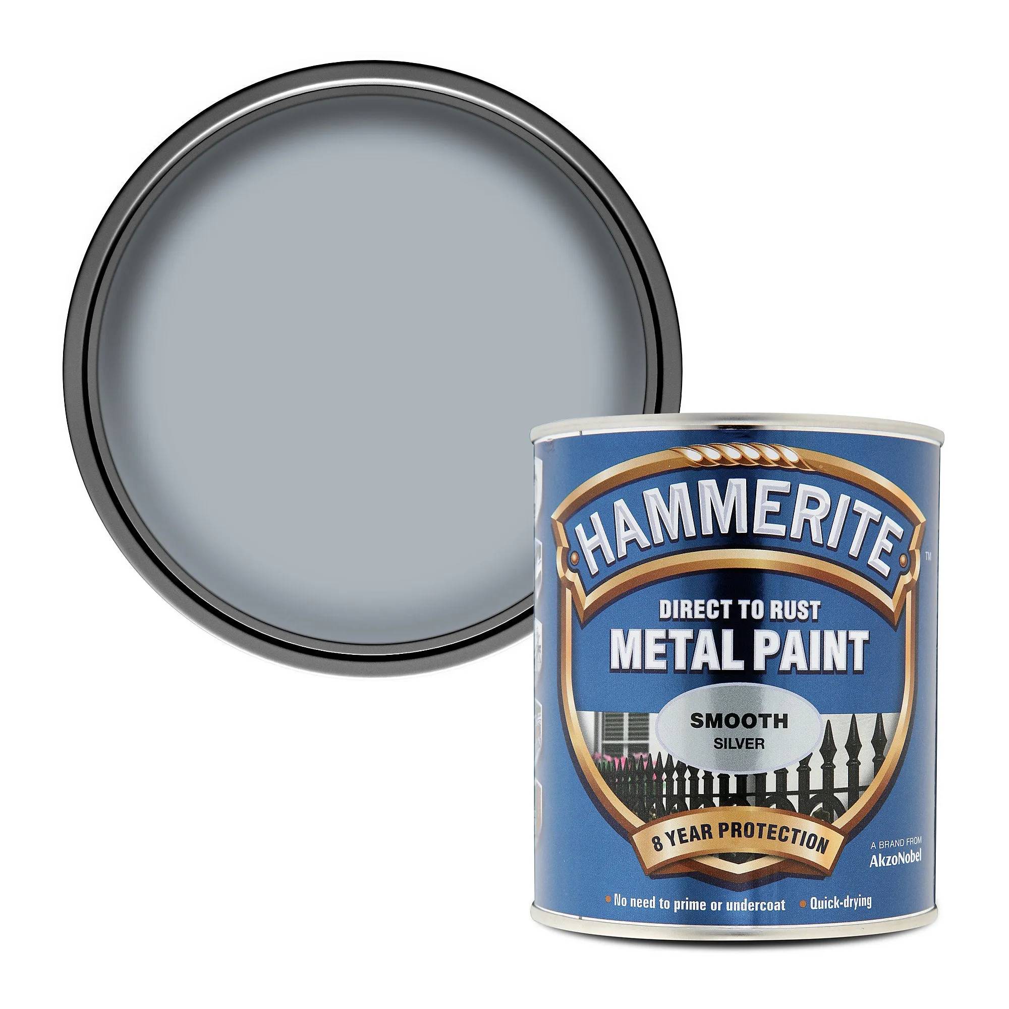 Фарба глянсова фінішна декоративна Hammerite Metal Paints, 2,5 л, сріблястий, глянсовий - 415066