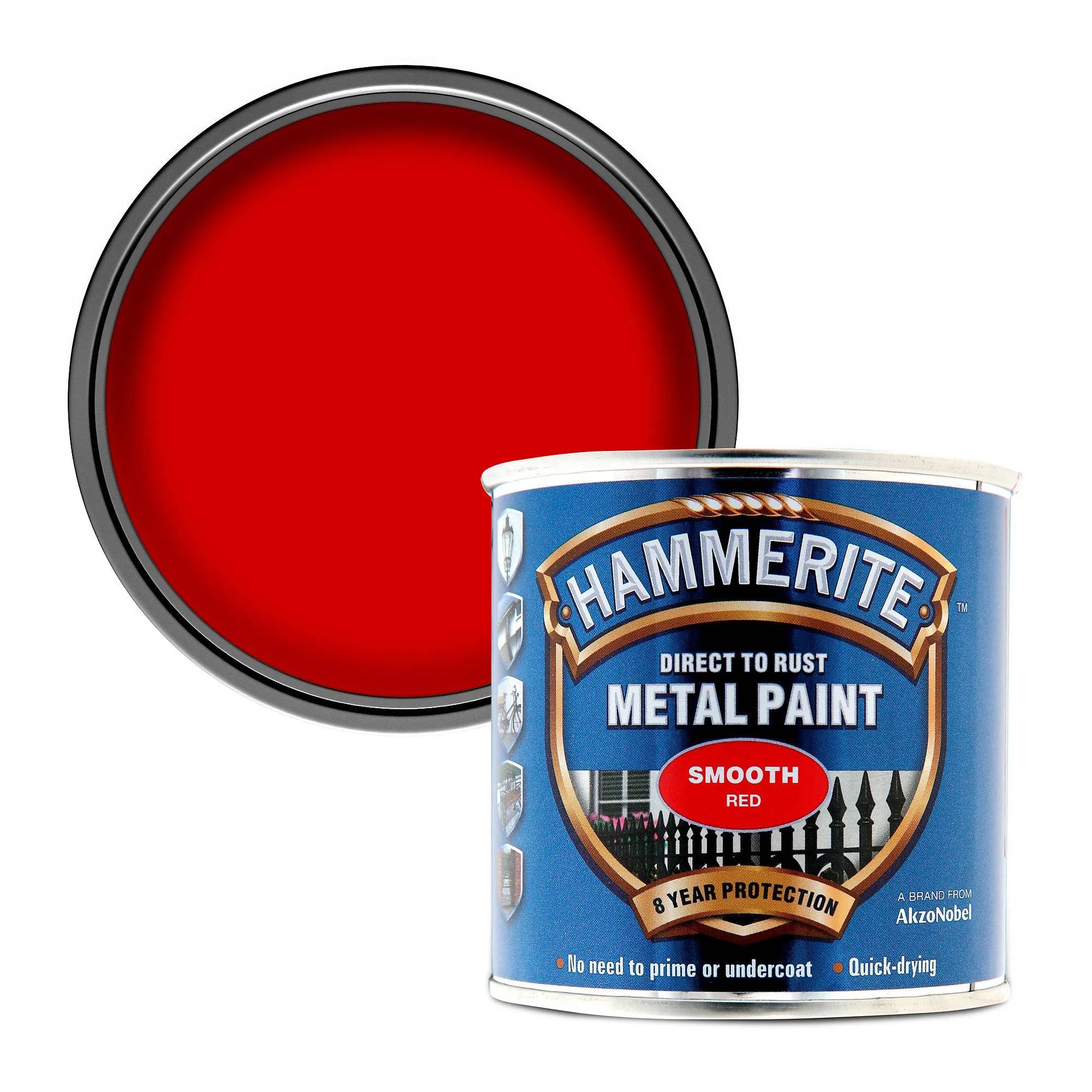 Краска глянцевая финишная декоративная Hammerite Metal Paints, 2,5 л, красный, глянцевый - 415072