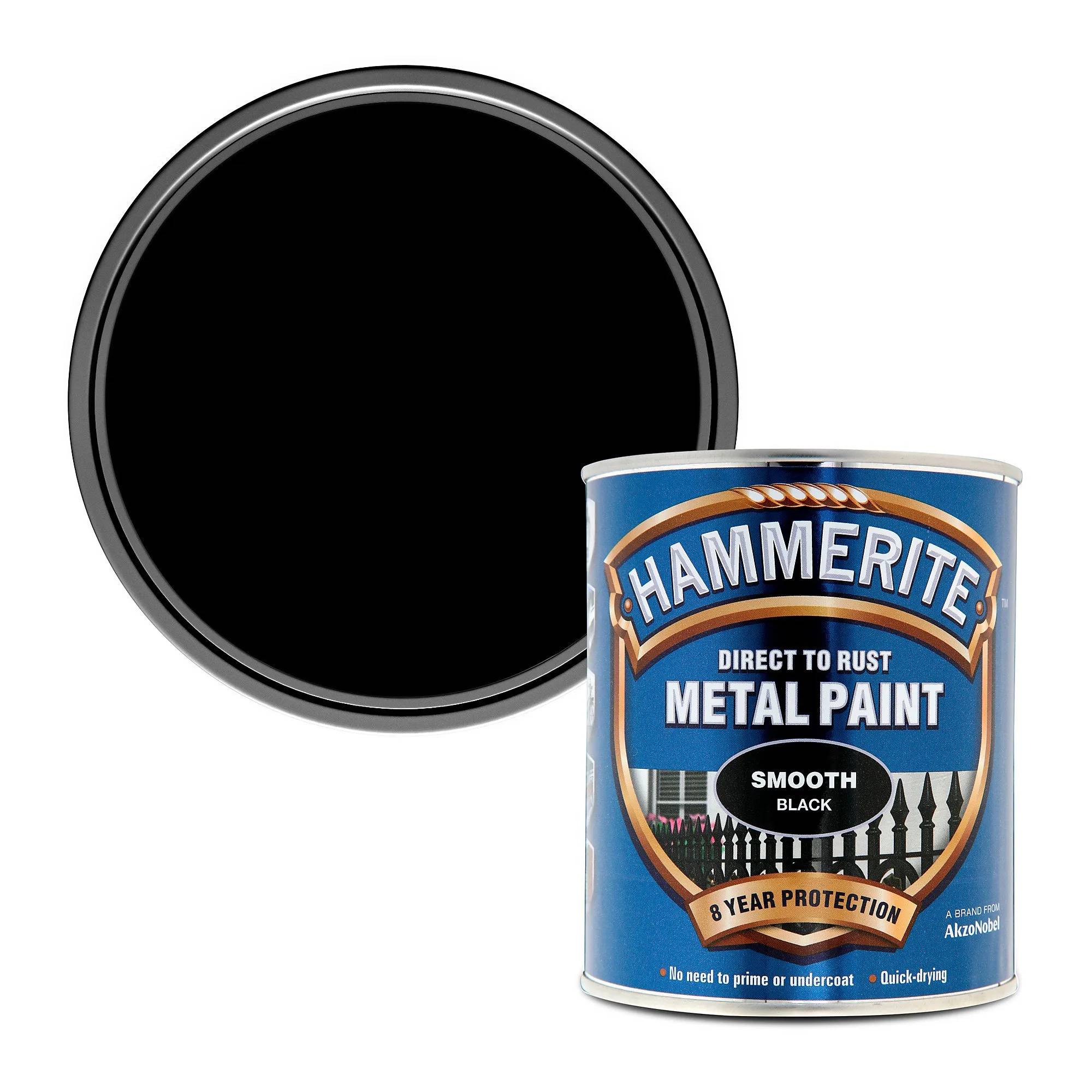 Фарба глянсова фінішна декоративна Hammerite Metal Paints, 2,5 л, чорний, сатиновий - 415076