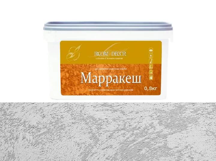 Краска декоративная ИРКОМ "МАРРАКЕШ", 0,8 л, белый - 415266