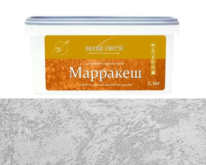 Краска декоративная ИРКОМ "МАРРАКЕШ", 2,5 л, белый - 415270