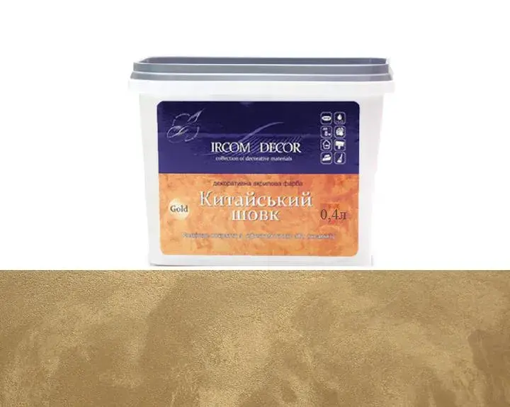 Краска декоративная ИРКОМ Китайский шелк, 0,4 л, Gold - 415274