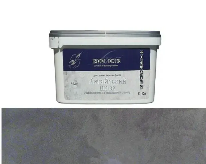 Фарба декоративна ІРКОМ Китайський шовк, 2,5 л, Silver - 415303