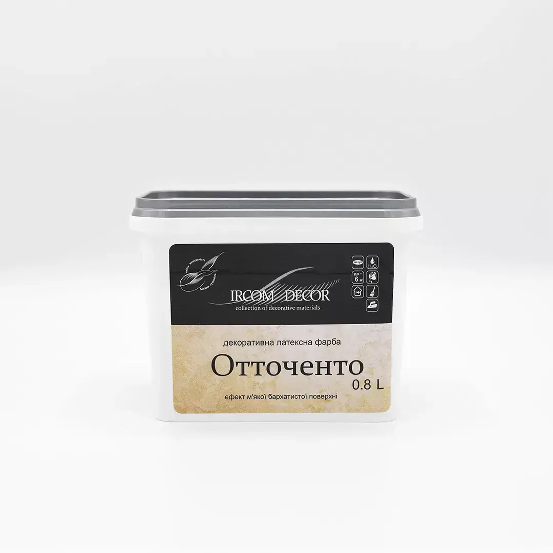 Краска декоративная ИРКОМ ОТТОЧЕНТО, 0,8 л, белый - 415318