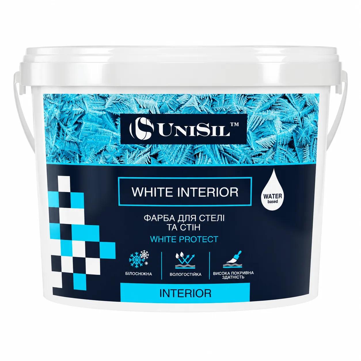Краска для стен и потолков UniSil White Interior, белая, 14 кг - 415359