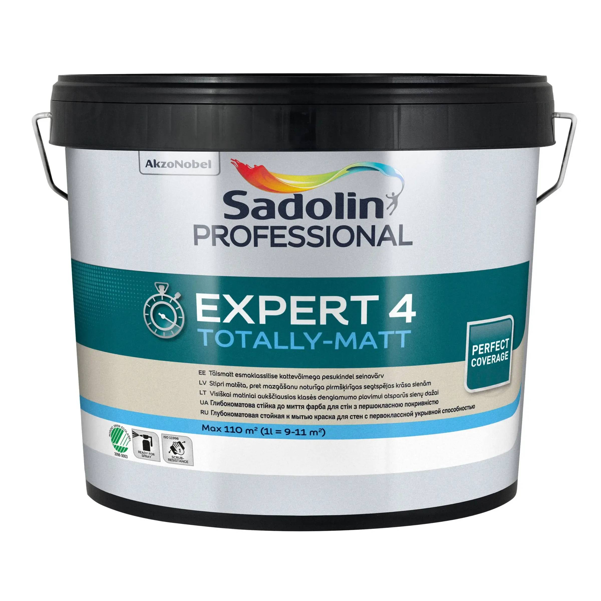 Фарба для обробки стін та стель Sadolin Expert 4, 9 л, колорування ВС - 416863