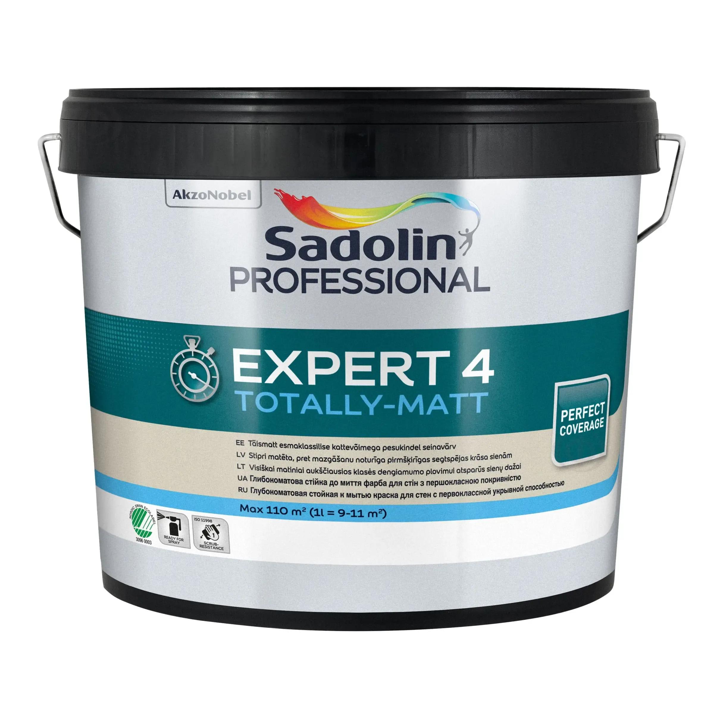 Фарба для обробки стін та стель Sadolin Expert 4, 9 л, колорування ВС - 416863