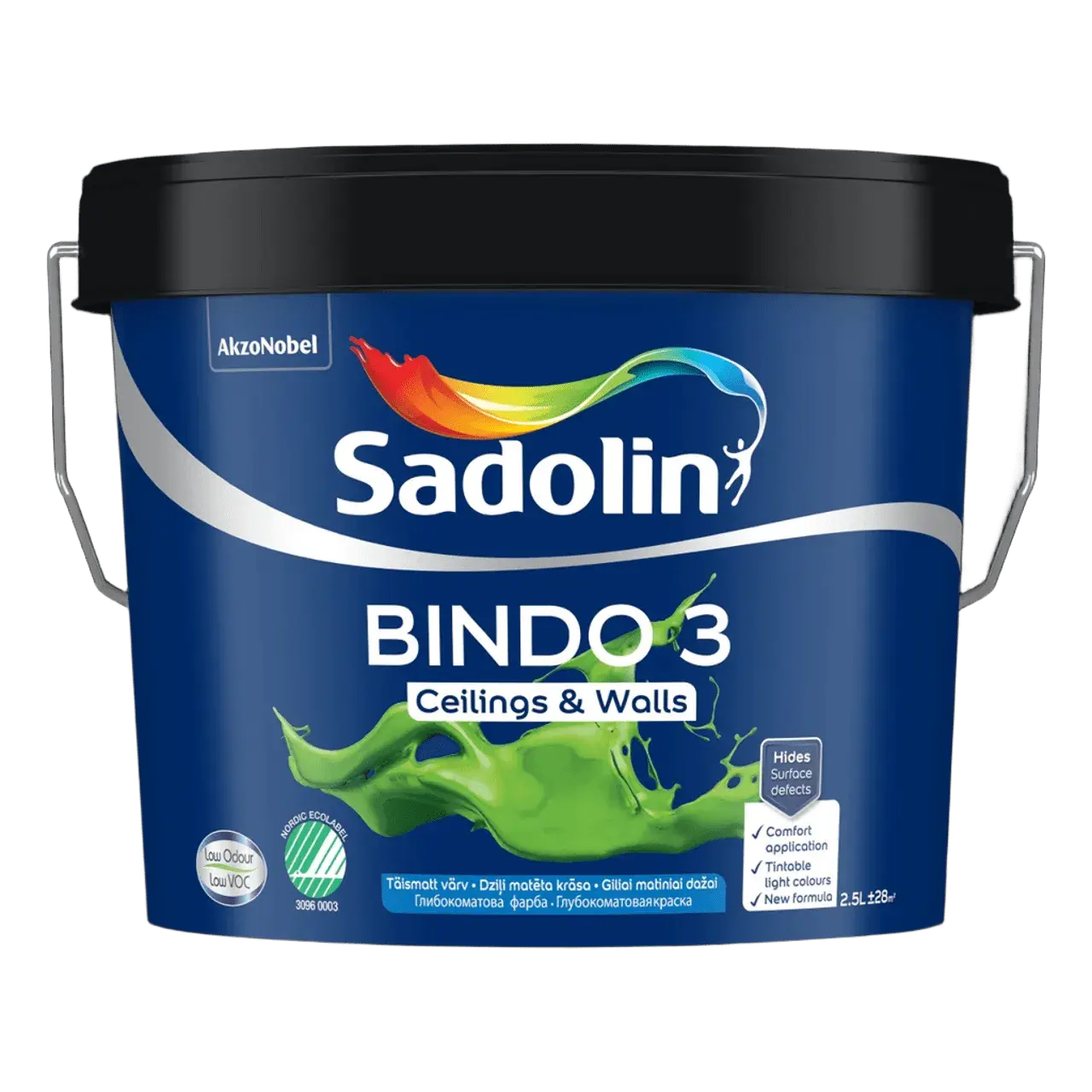 Фарба для стін та стель Sadolin Bindo 3, 2,5 л, білий - 416901