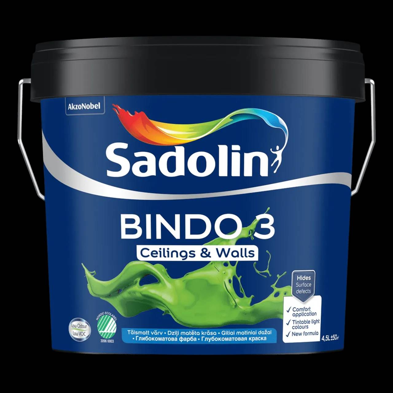 Фарба для стін та стель Sadolin Bindo 3, 4,5 л, білий - 416909