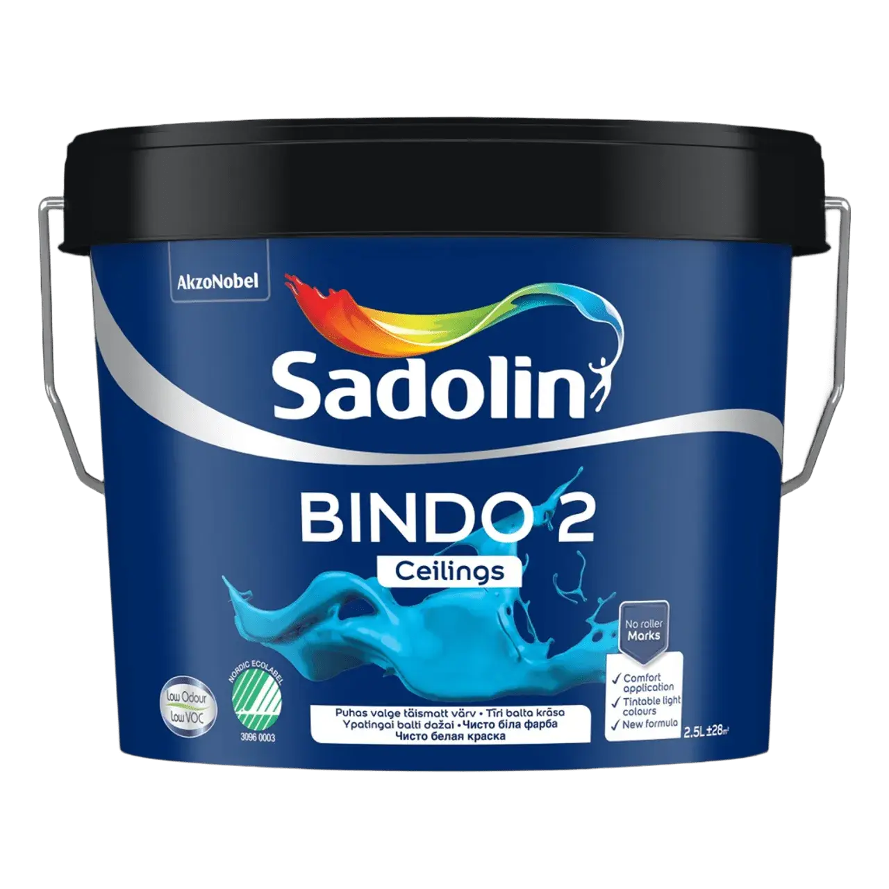 Фарба емульсійна Sadolin Bindo 2, 2,5 л, яскраво-біла, глибокоматовий, BW - 416973