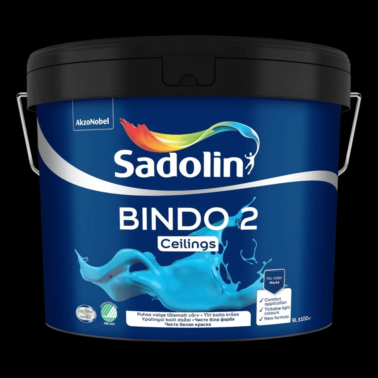 Фарба емульсійна Sadolin Bindo 2, 9 л, яскраво-біла, глибокоматовий, BW - 416987