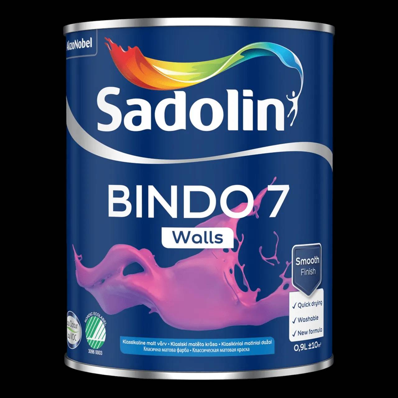 Фарба матова для стін та стель Sadolin Bindo 7, 0,9 л, білий - 417080