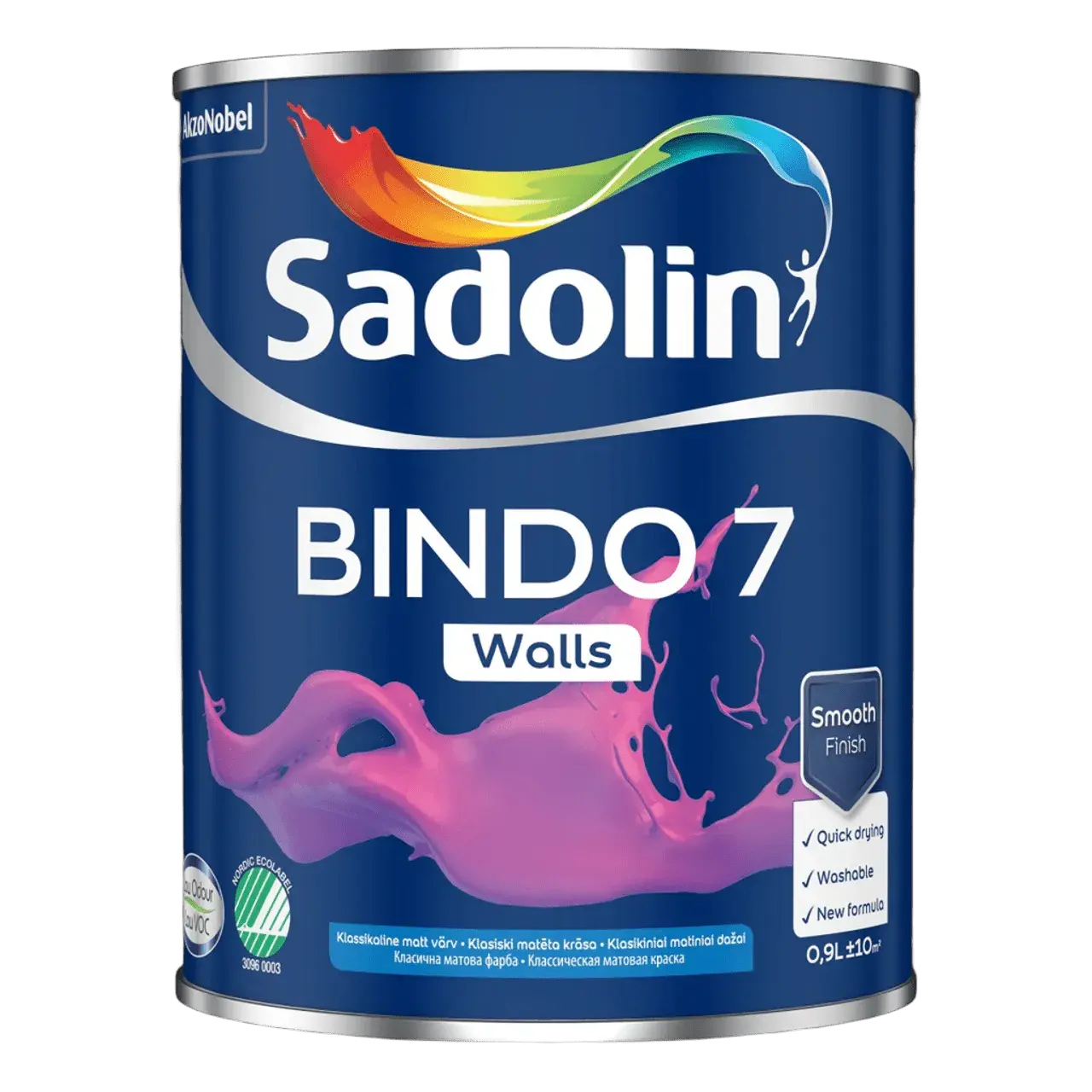 Фарба матова для стін та стель Sadolin Bindo 7, 0,93 л, колорування ВС - 417088