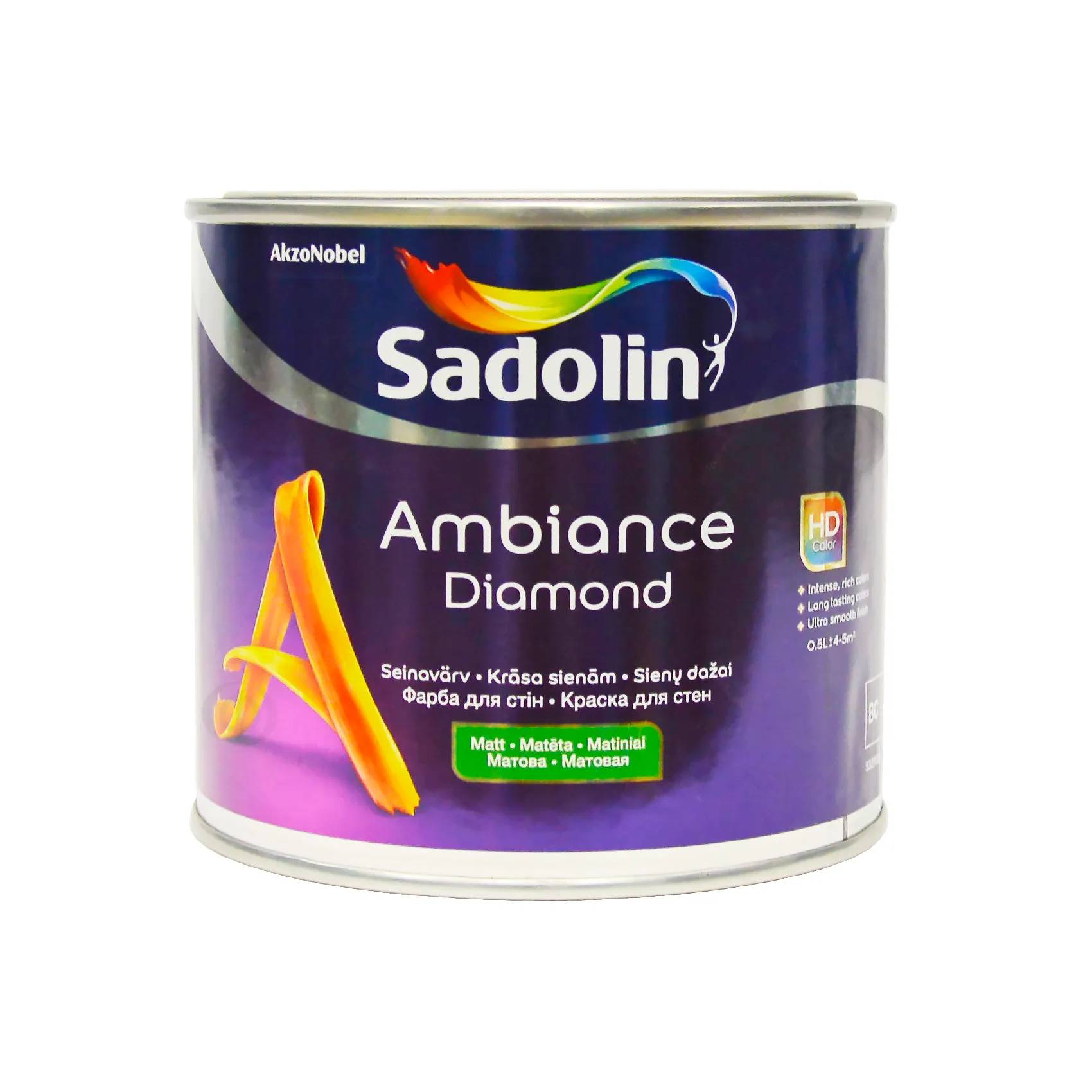 Краска моющаяся матовая Sadolin Ambiance Diamond, 0,45 л, колорирование - 417136