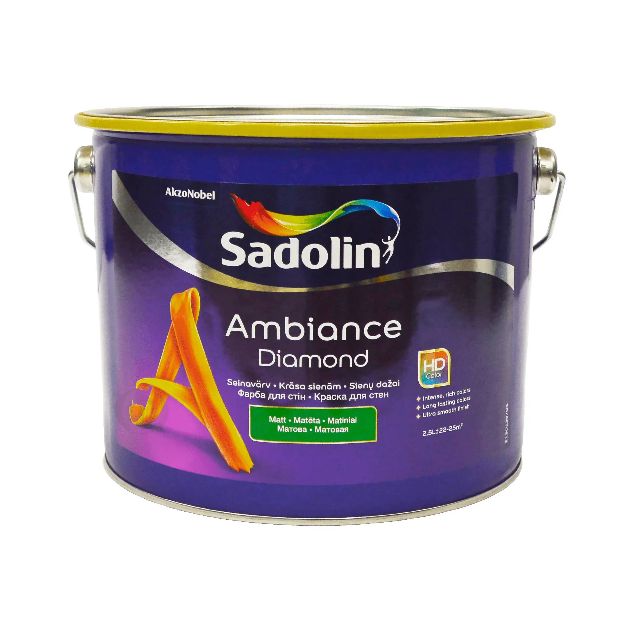 Фарба миюча матова Sadolin Ambiance Diamond, 2,5 л, білий - 417176