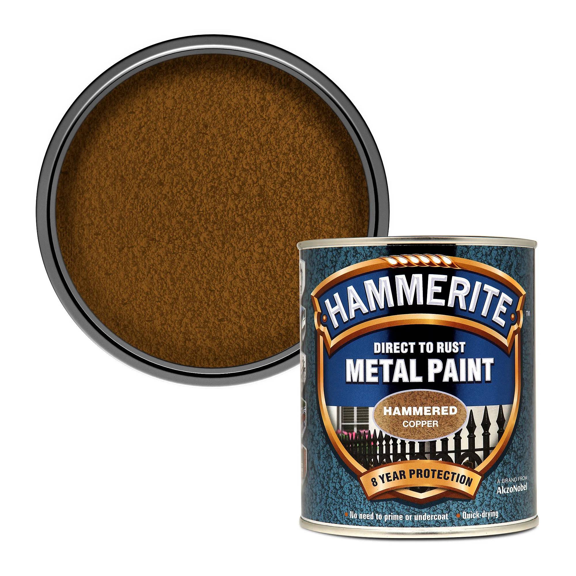Краска молотковая прямо по ржавчине Hammerite, 2,5 л, медная, глянцевый - 417250