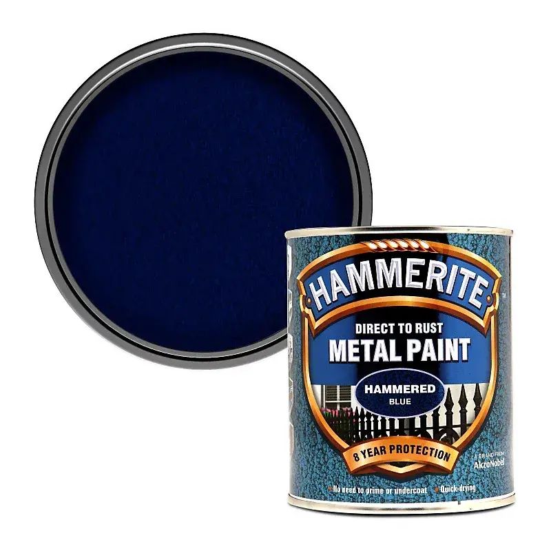 Фарба молоткова прямо по іржі Hammerite, 2,5 л, темно-синя, глянсовий - 417258