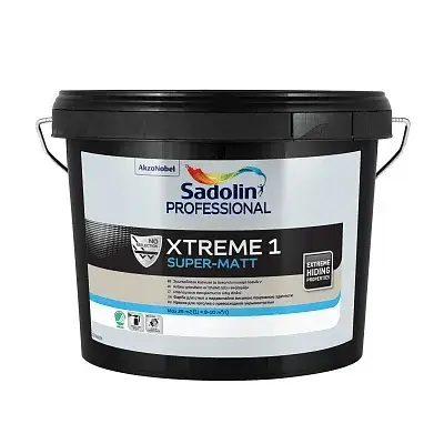 Фарба на водній основі Sadolin Professional Xtreme 1 для стелі, 2.5 л, біла, BW - 417351