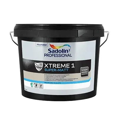 Фарба на водній основі Sadolin Professional Xtreme 1 для стелі, 2.5 л, біла, BW - 417351