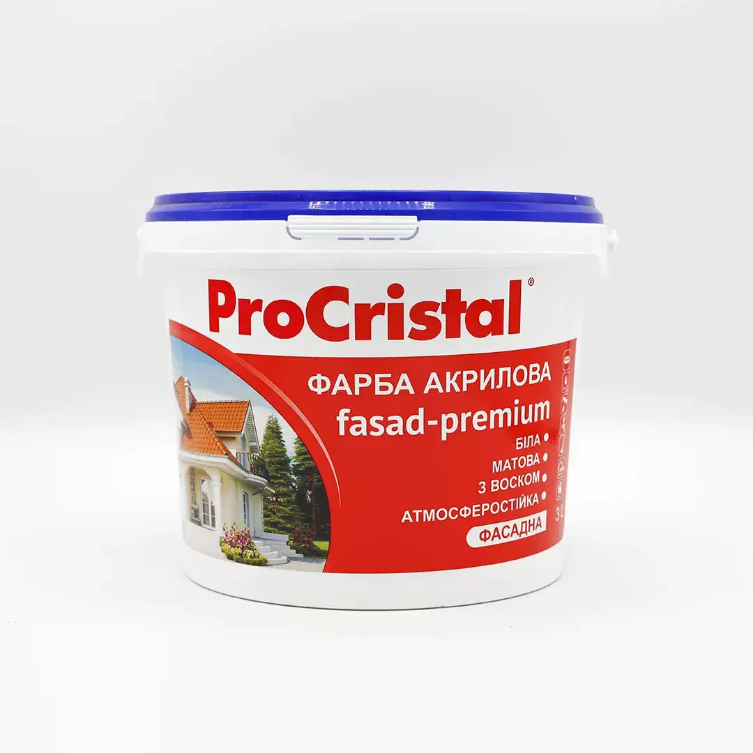 Фарба фасадна "Преміум" ІРКОМ ІР-132 EcoCristal, 3 л, білий, матовий - 417413