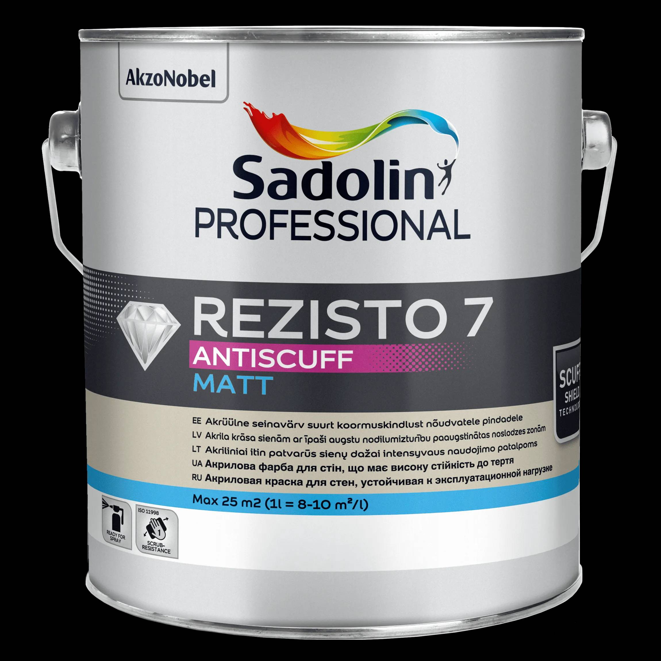 Фарба Sadolin Professional Rezisto 7 Antiscuff для стін, зносостійка, 2.33 л, безбарвна, BC - 417447
