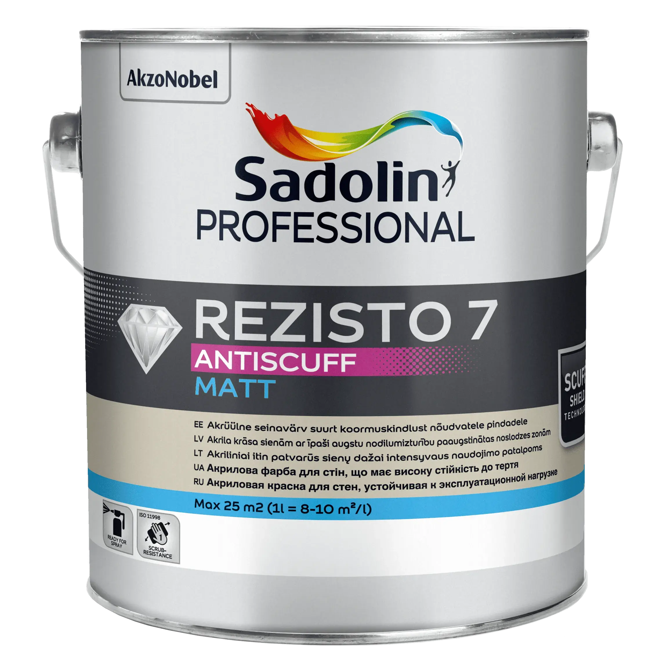 Фарба Sadolin Professional Rezisto 7 Antiscuff для стін, зносостійка, 2.33 л, безбарвна, BC - 417447