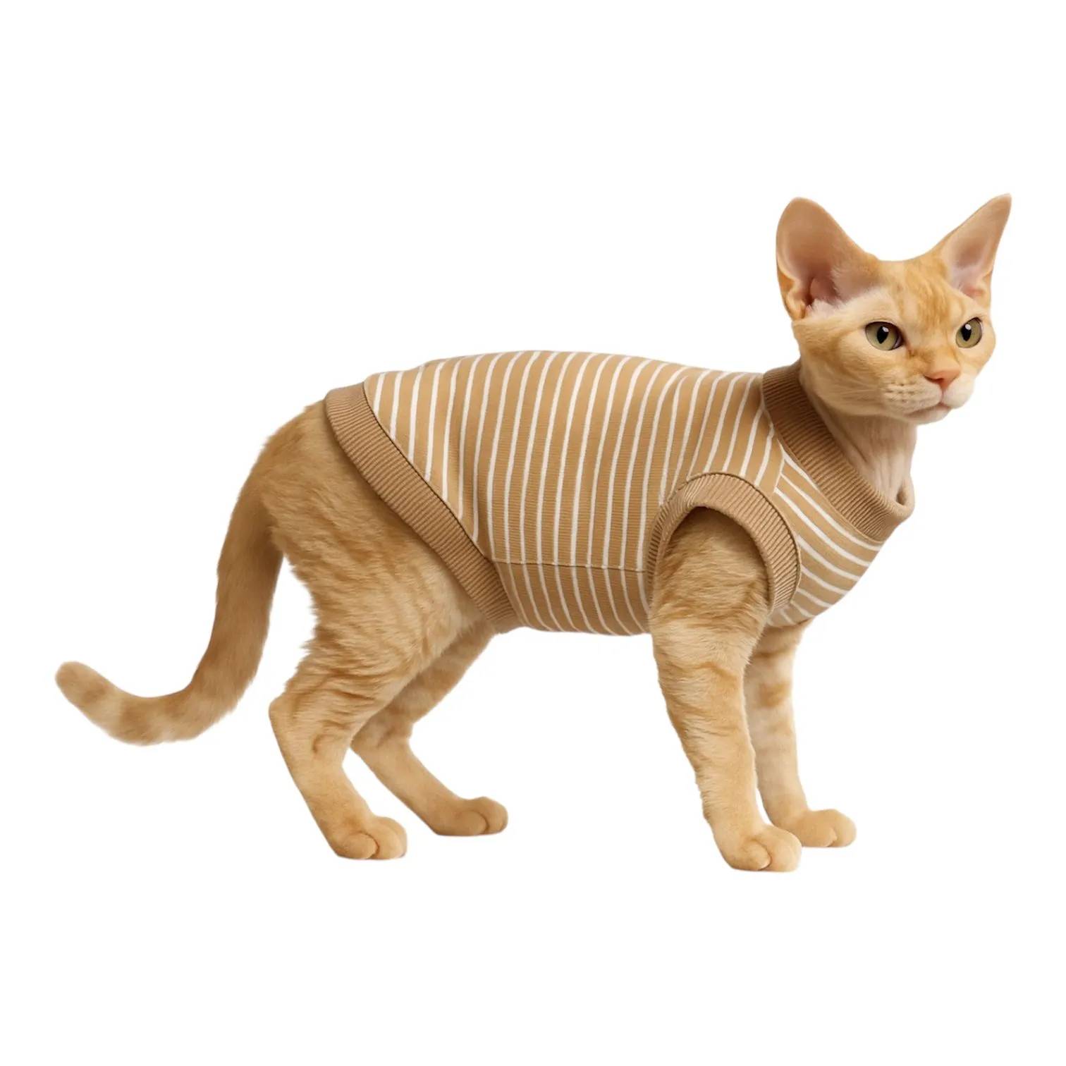 Кофта для котів DIEGO "Бежева смужка" - 1-розмір - 417478