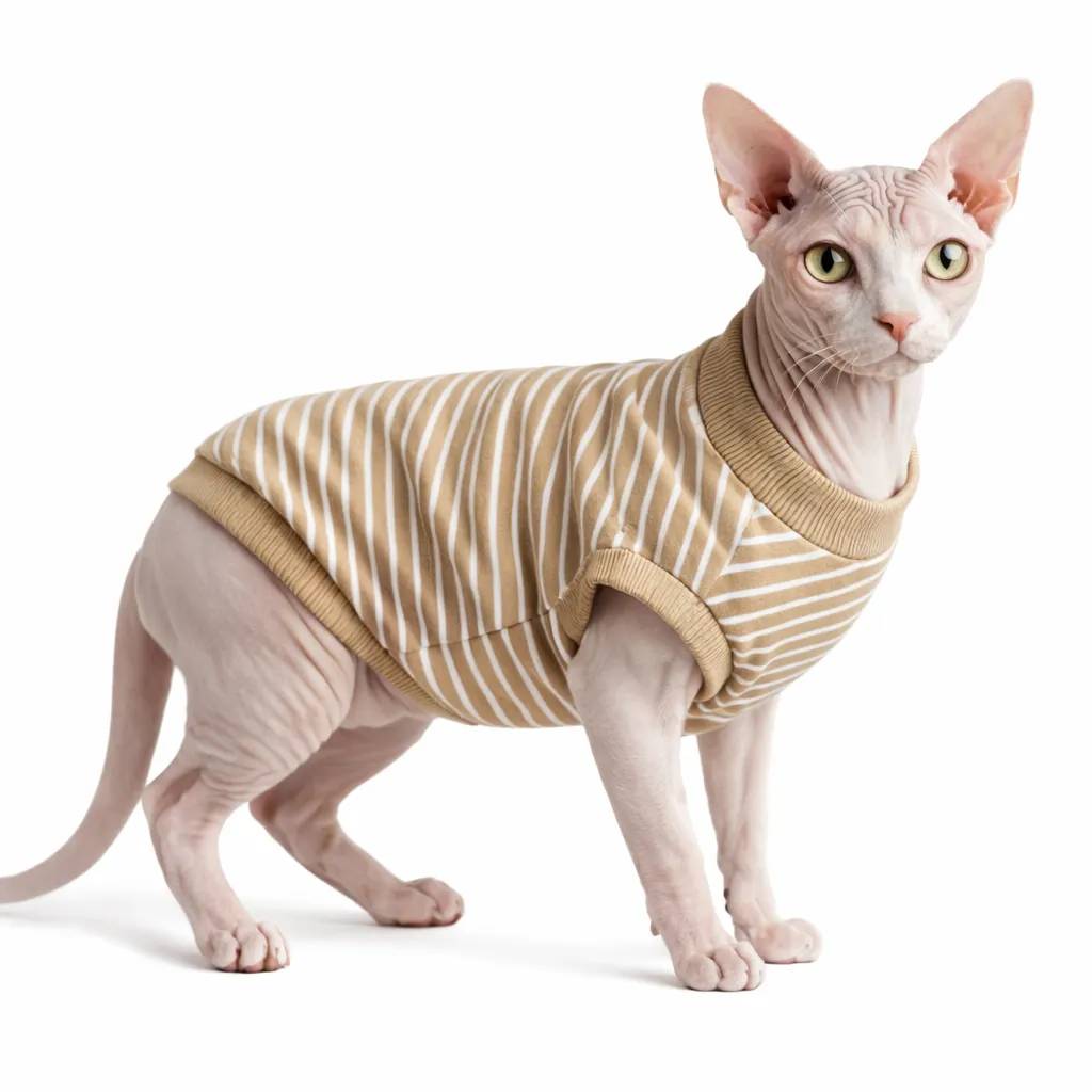 Кофта для котів DIEGO "Бежева смужка" - 3-розмір - 417480