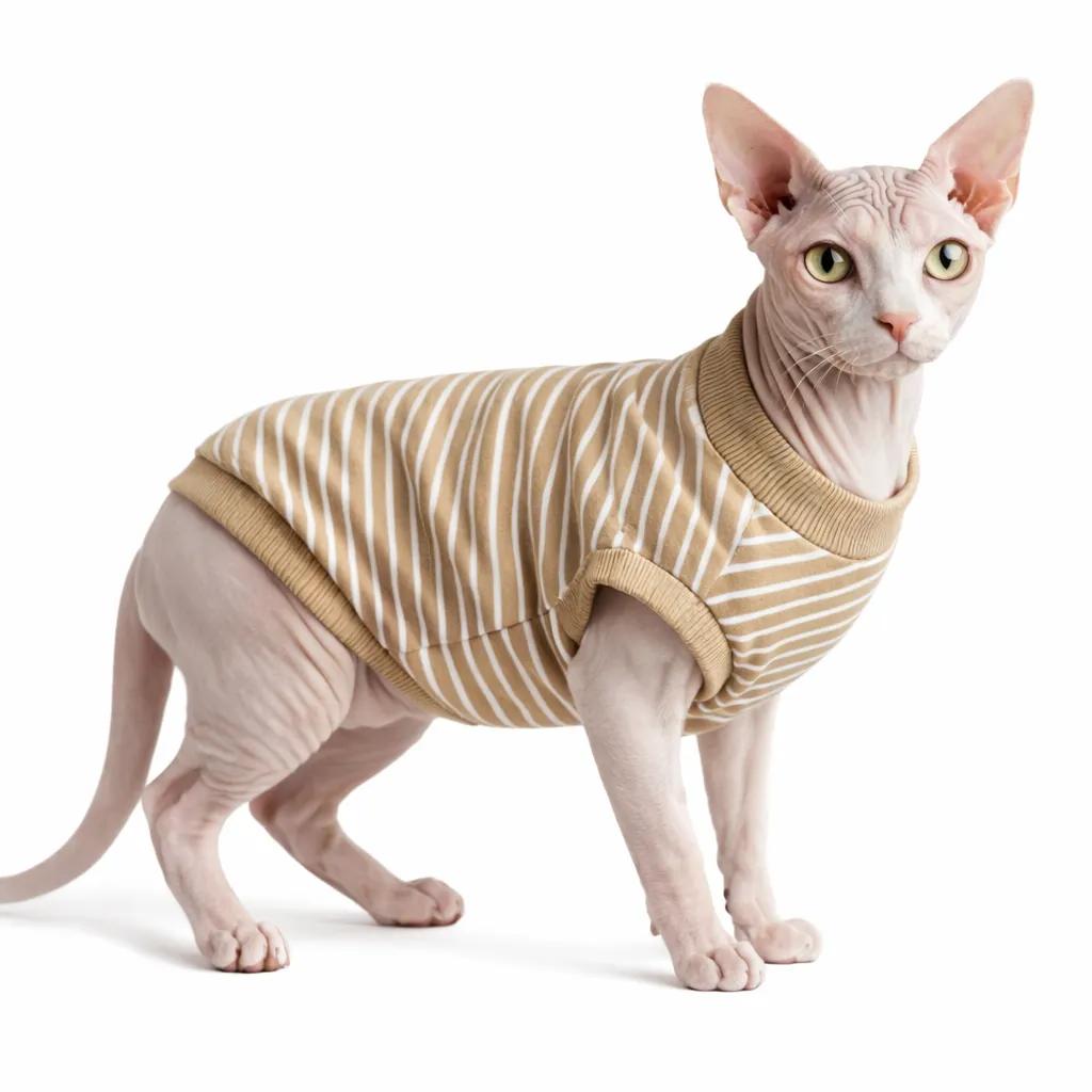 Кофта для котів DIEGO "Бежева смужка" - 3-розмір - 417480