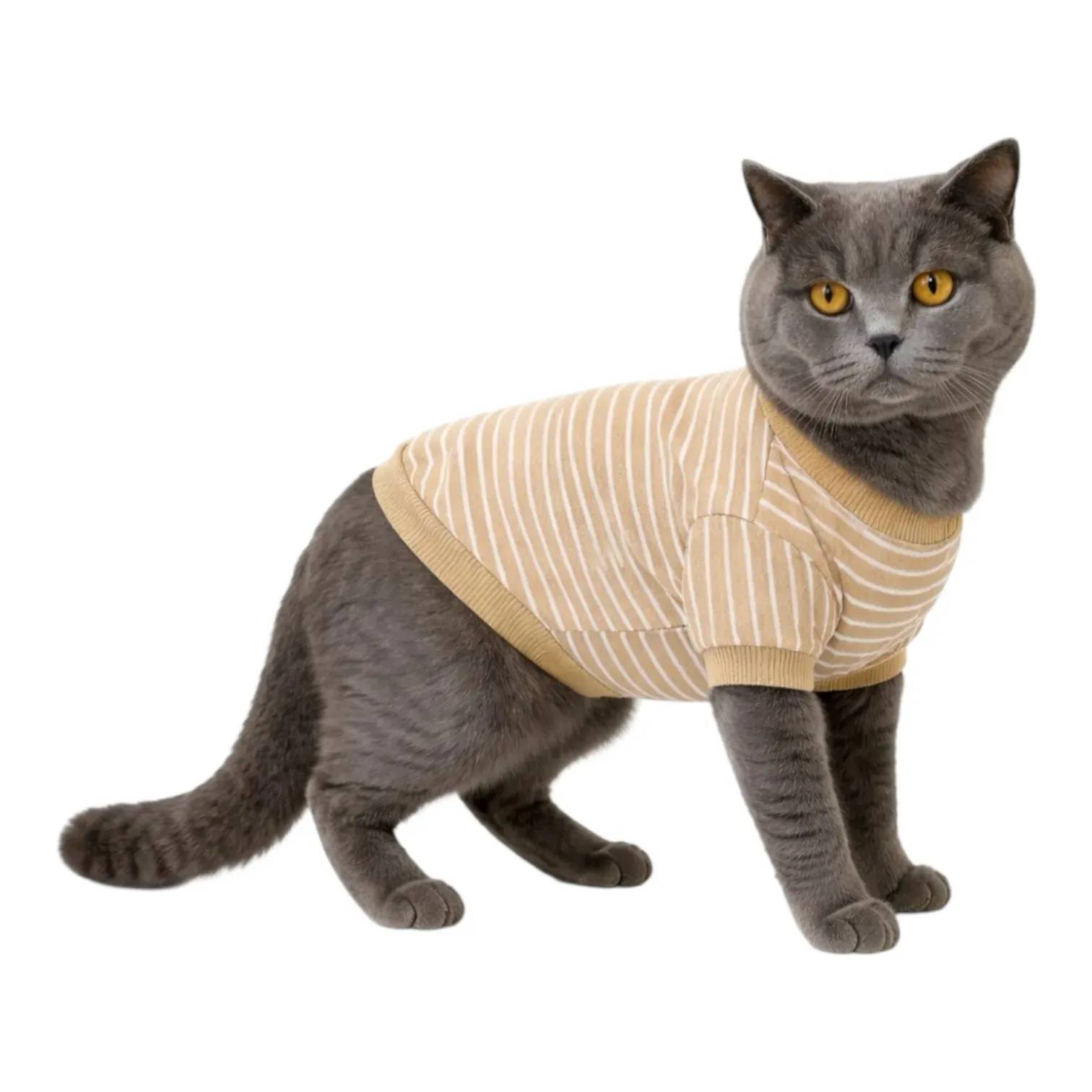 Кофта для котів DIEGO "Бежева смужка" - 4-розмір - 417481