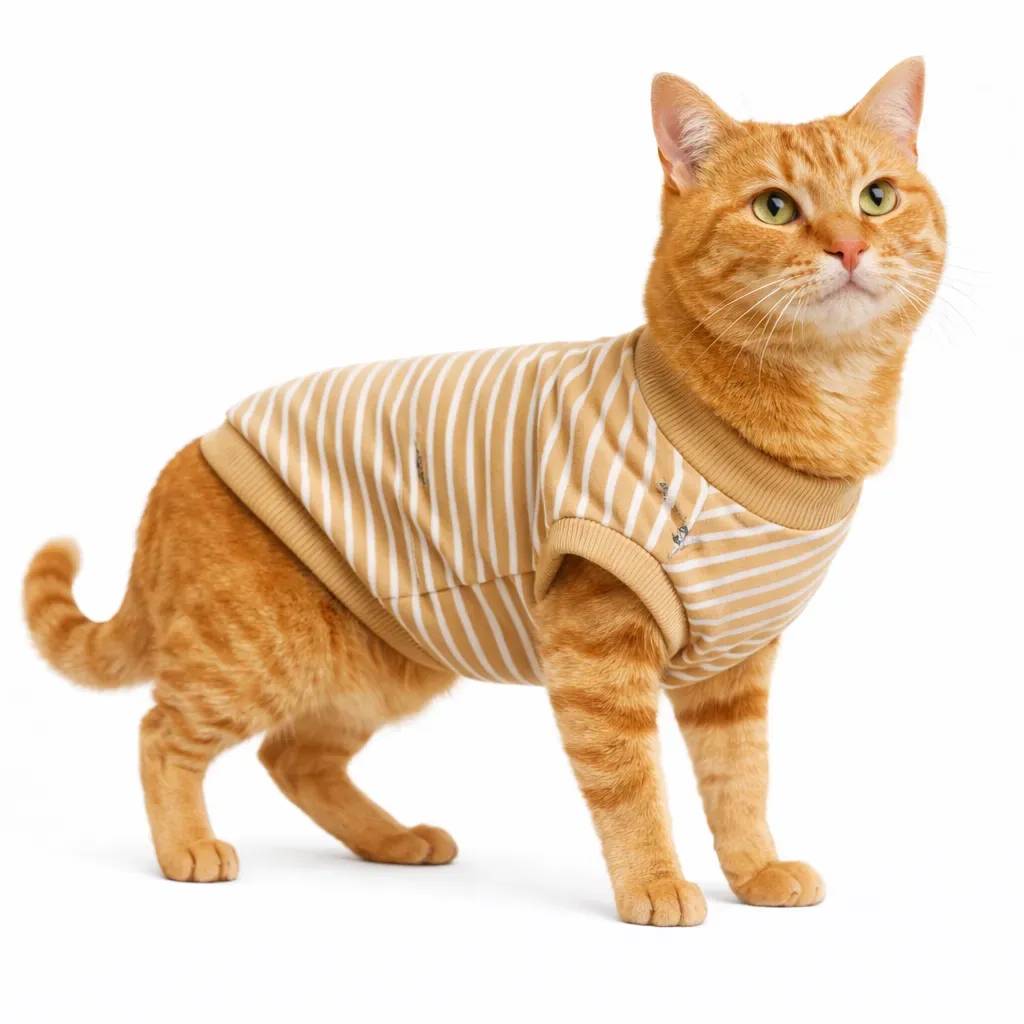 Кофта для котів DIEGO "Бежева смужка" - 6-розмір - 417483