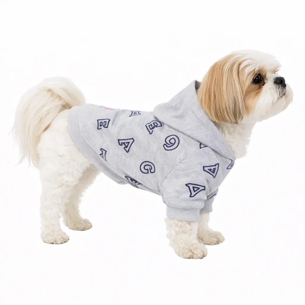 Кофта для собак DIEGO hoodie Сірі букви XL - 417515