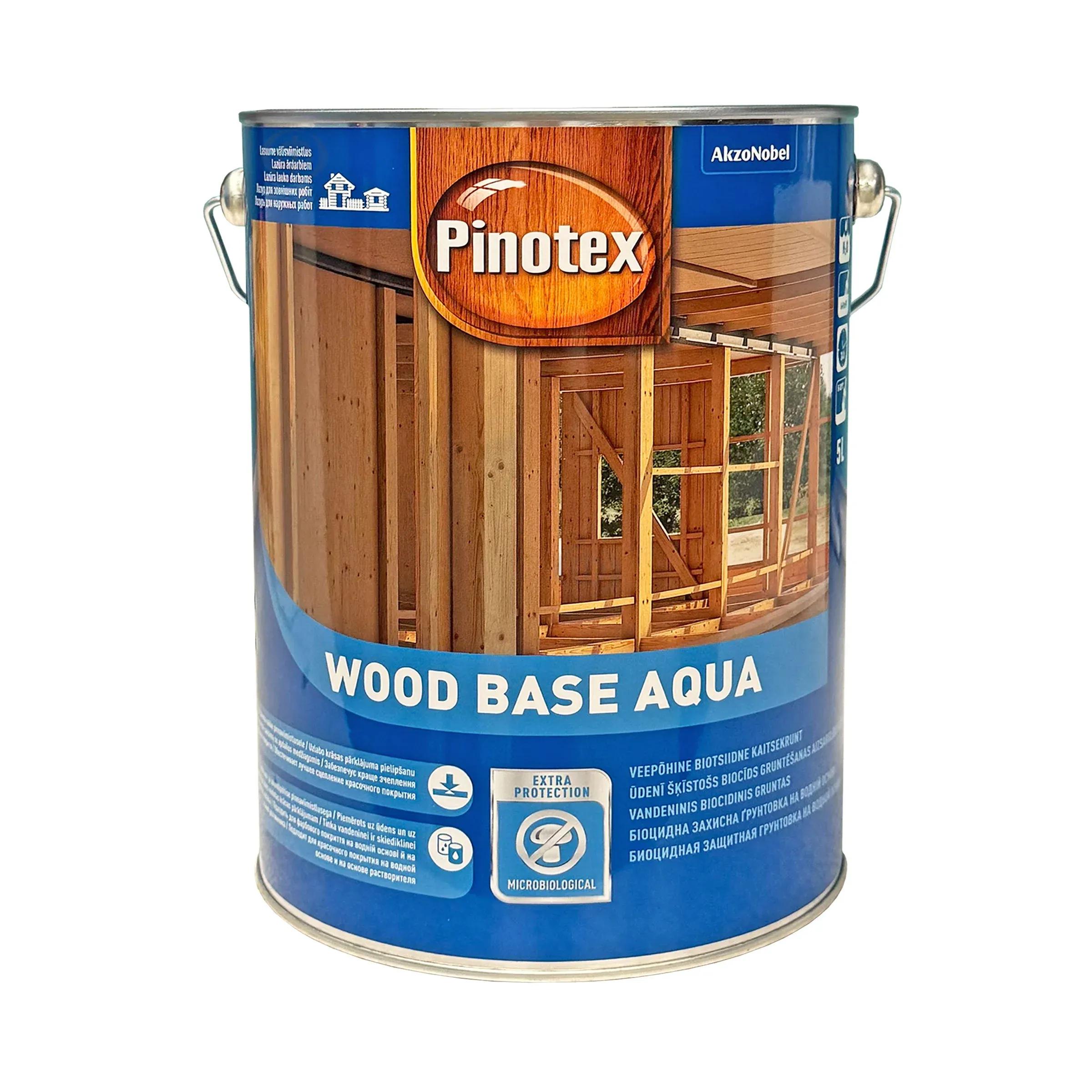 Ґрунтовка для дерева Pinotex Wood Base Aqua біоцидна, 5 л , безбарвна - 417952