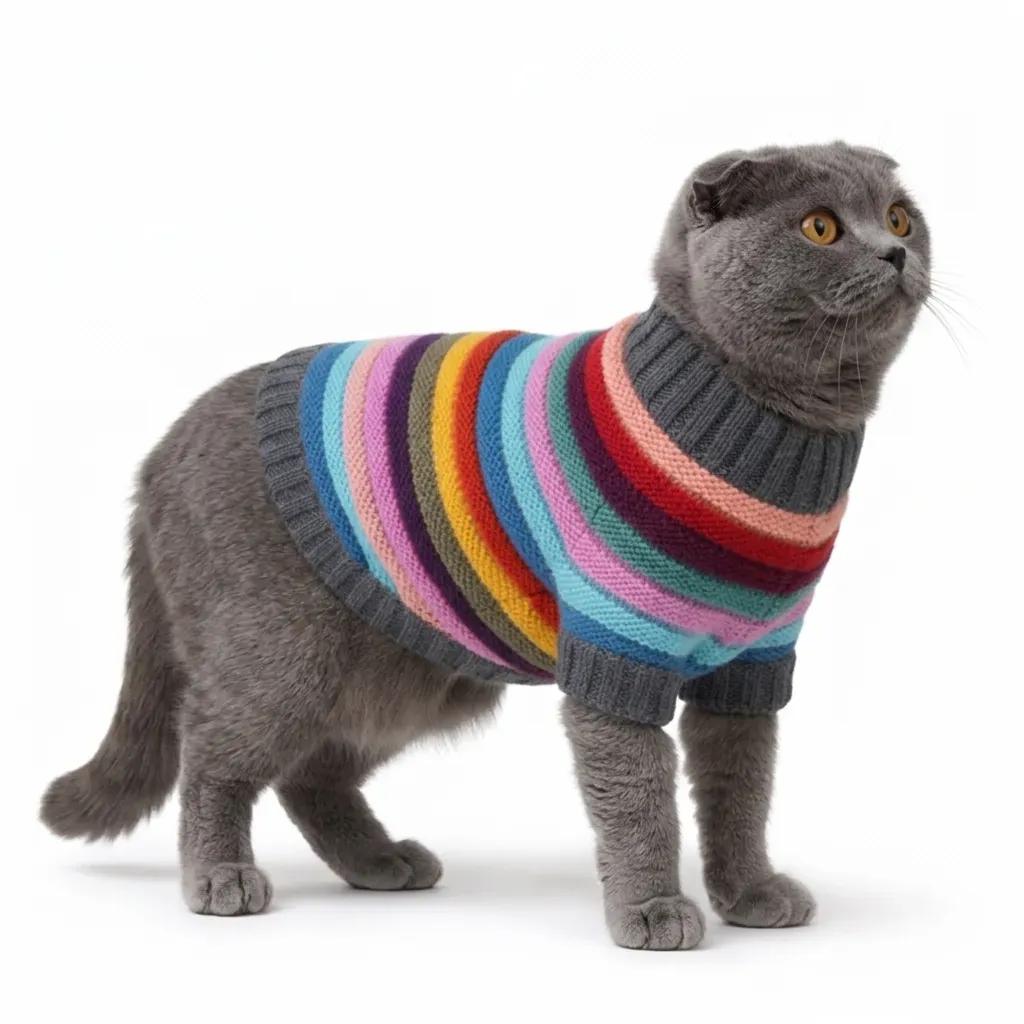 Светр для тварин sweater L темна смужка - 417965