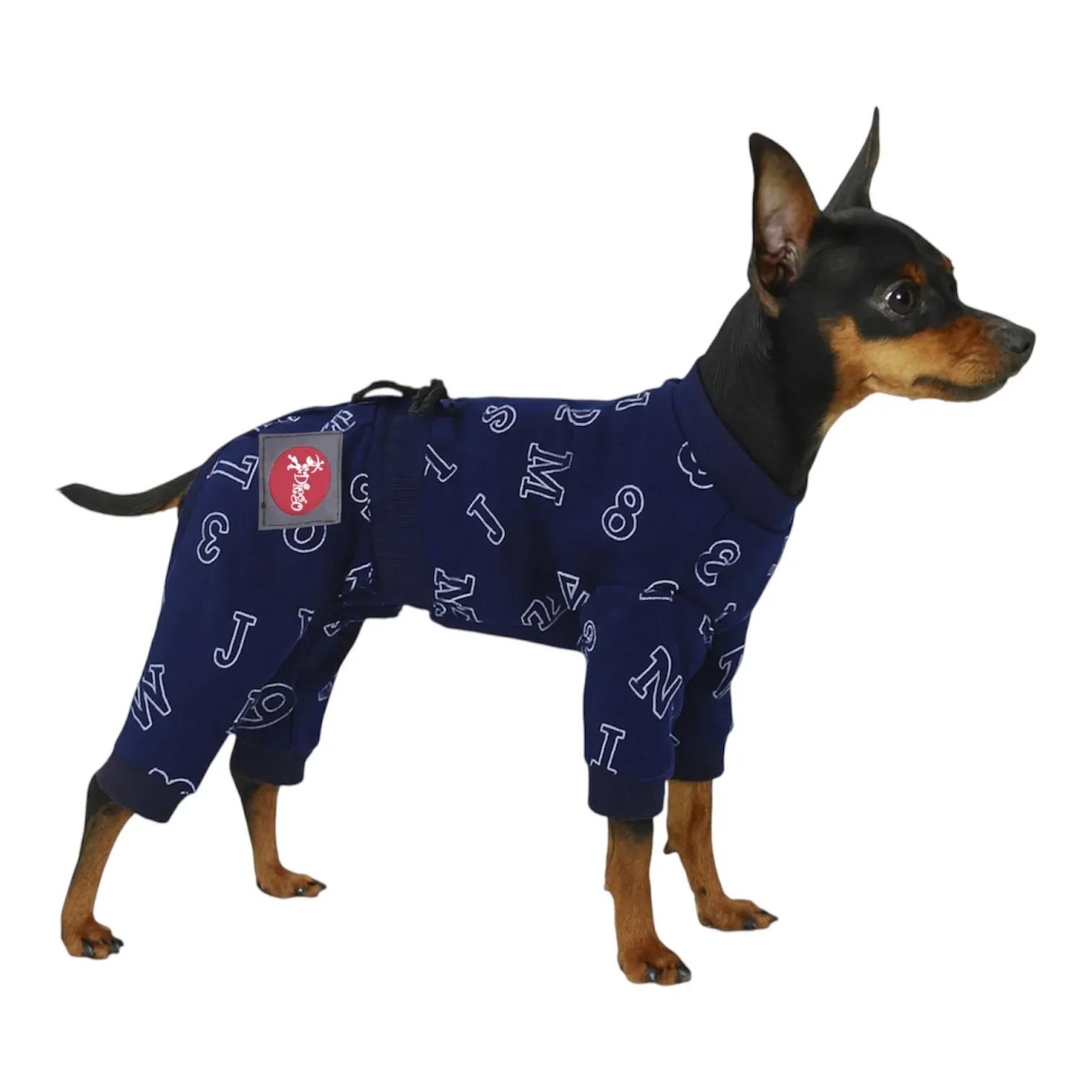 Костюм для тварин DIEGO print 3 XS сині букви - 417985