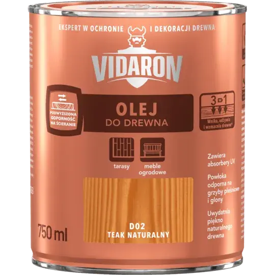 Олія для деревини Vidaron, 0,75 л, D02, матовий - 418428