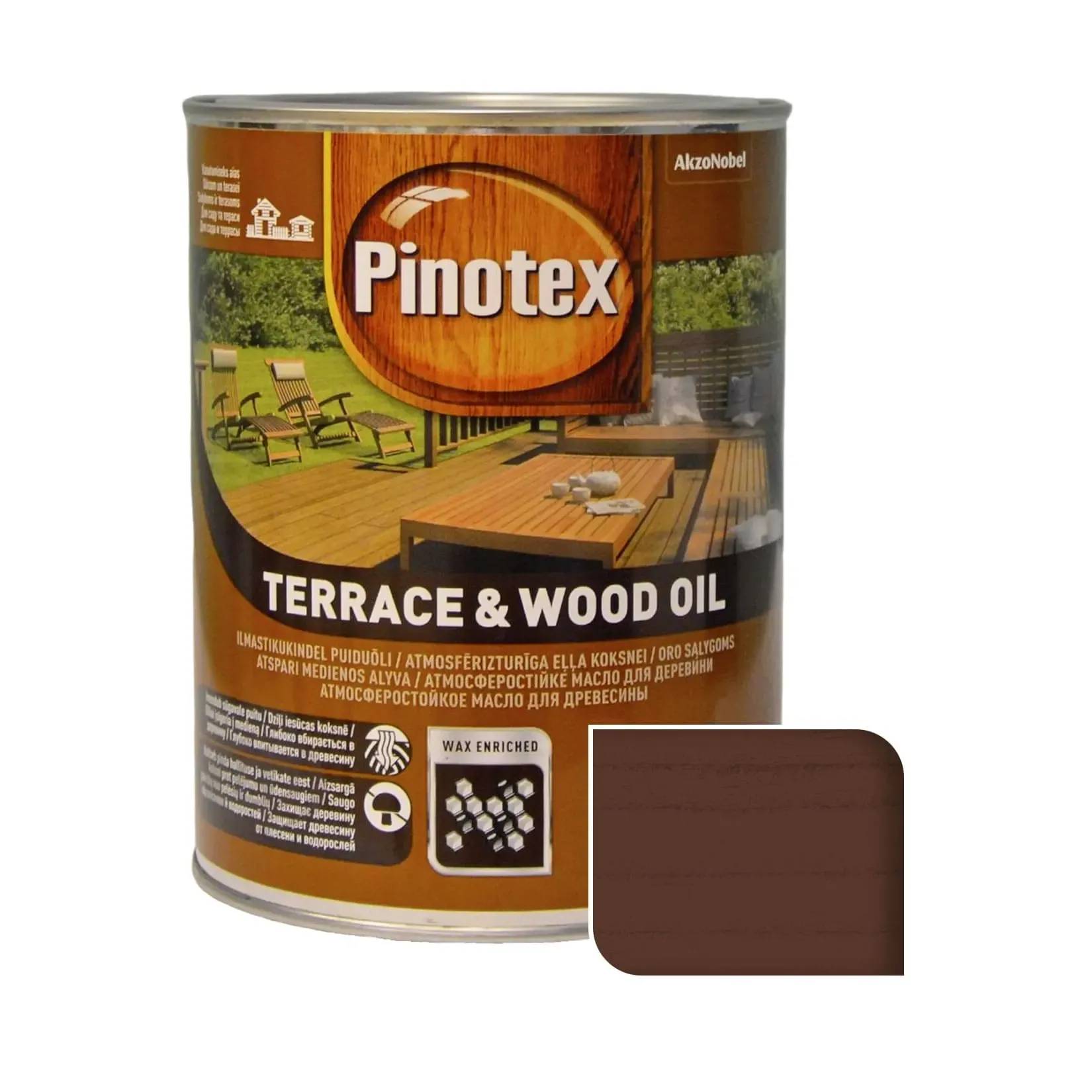 Олія для захисту терас і садових меблів Pinotex Wood&Terrace Oil, 1 л, тик, матовий - 418446