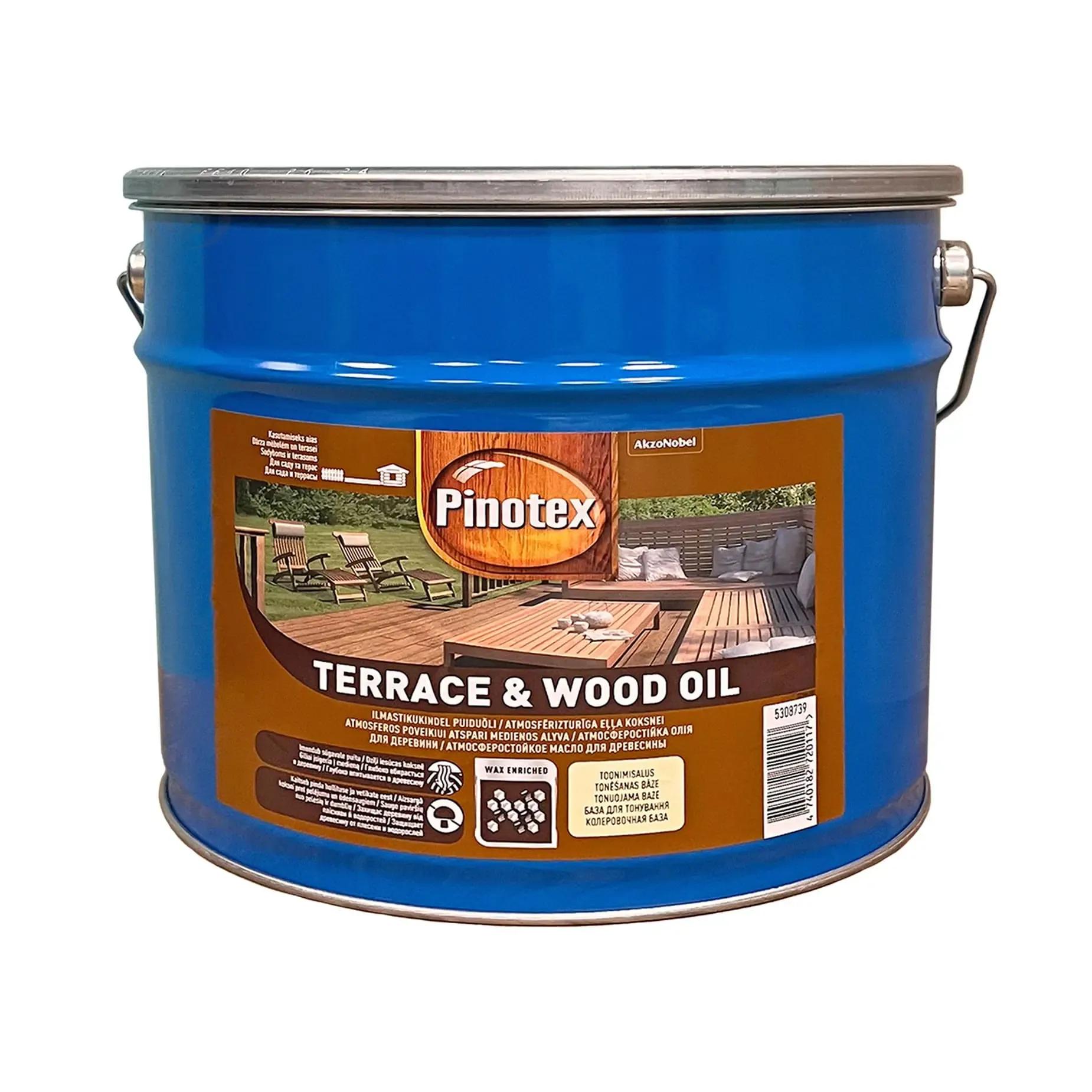 Олія для захисту терас і садових меблів Pinotex Wood&Terrace Oil, 10 л, безбарвний, матовий - 418455