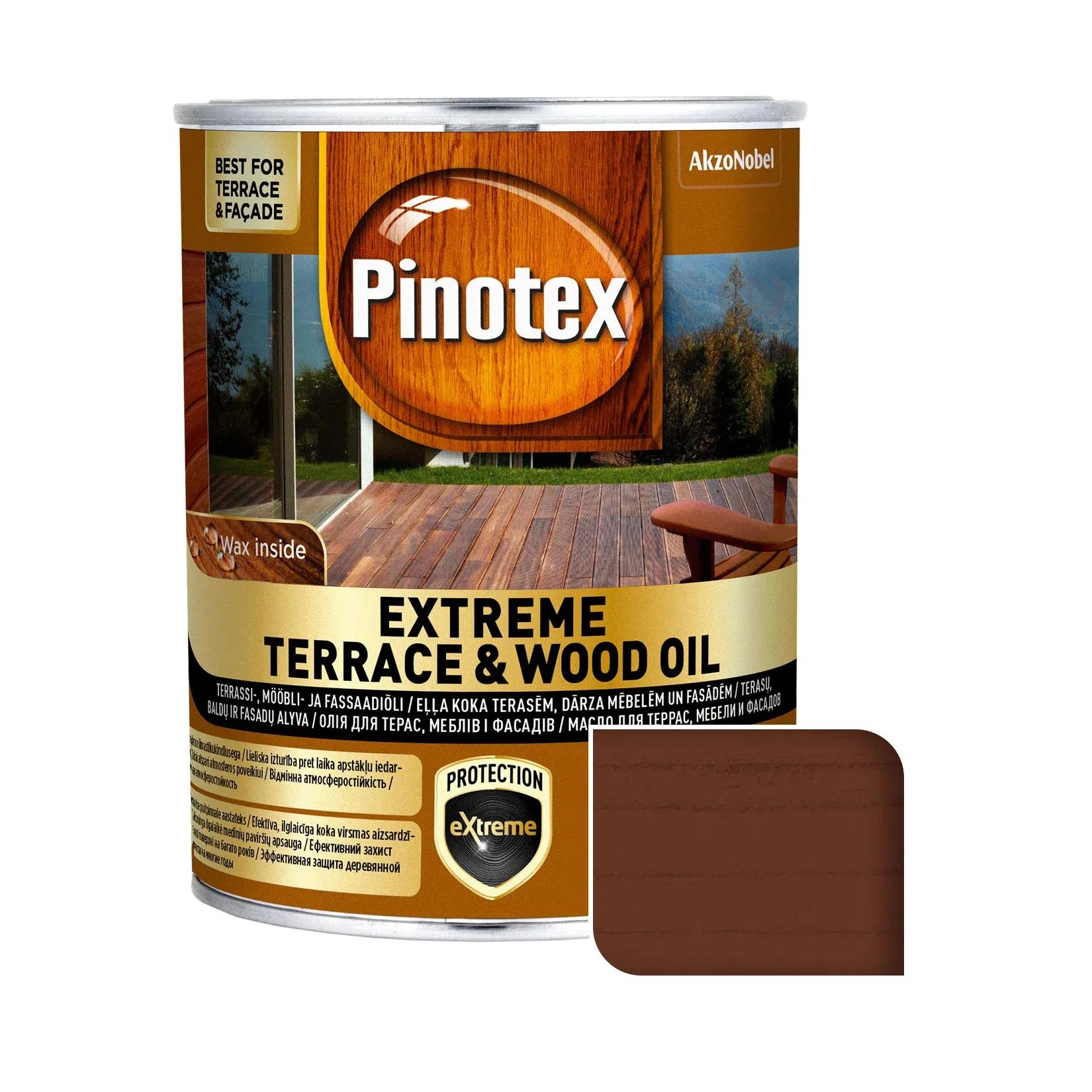 Масло для обработки дерева Pinotex Extreme Terrace & Wood Oil атмосферостойкое, 0,75 л, тик - 418504
