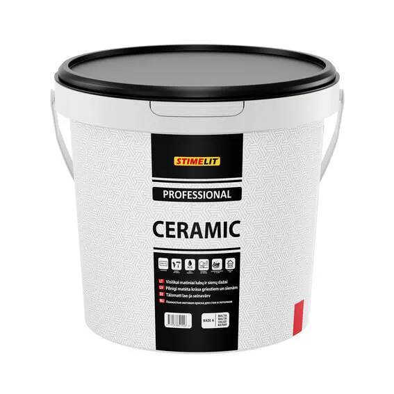 Повністю матова фарба для стін та стелі Stimelit INTERIOR CERAMIC, BASE A Білий, 2,5л - 419851