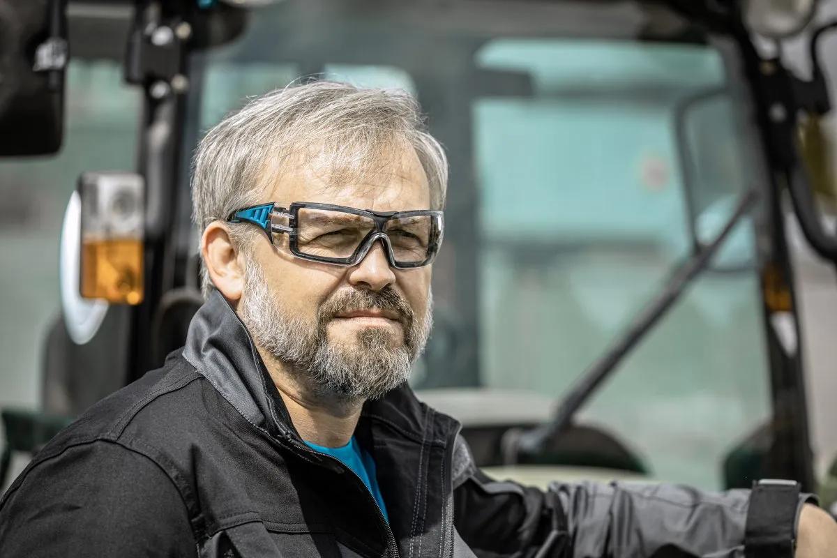 Окуляри захисні Hoegert LOTZEN HT5K010 прозорі лінзи синя оправа, універсальний розмір - 425382