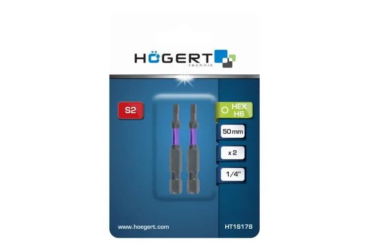 Біта ударна, HEX6, 50, HT1S178 уп 2 шт Hoegert - 425986