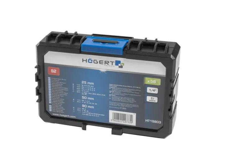 Набор бит ударных и сверл по металлу, HT1S803 уп 56 шт Hoegert - 426040