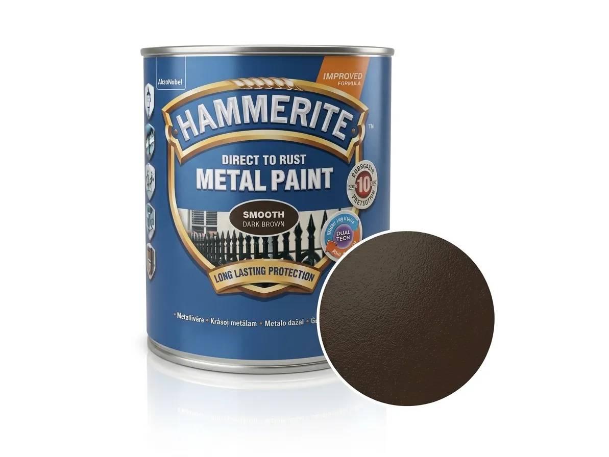 Фарба глянсова фінішна декоративна Hammerite Metal Paints, 0,75 л, темно коричневий, глянсовий - 426498