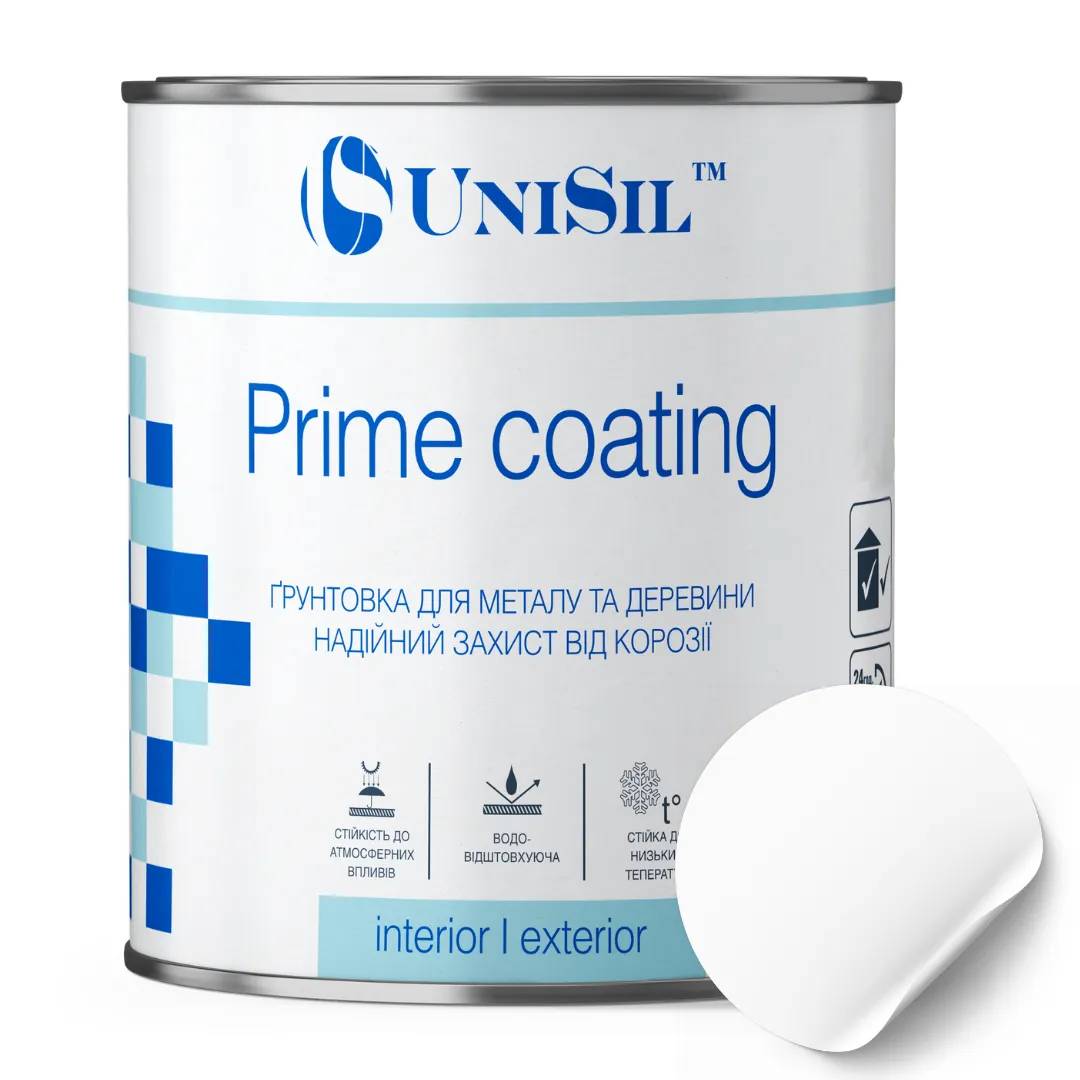 Грунтовка UNISIL "Prime Coating", ГФ-021, белая, 0,9 кг - 430352