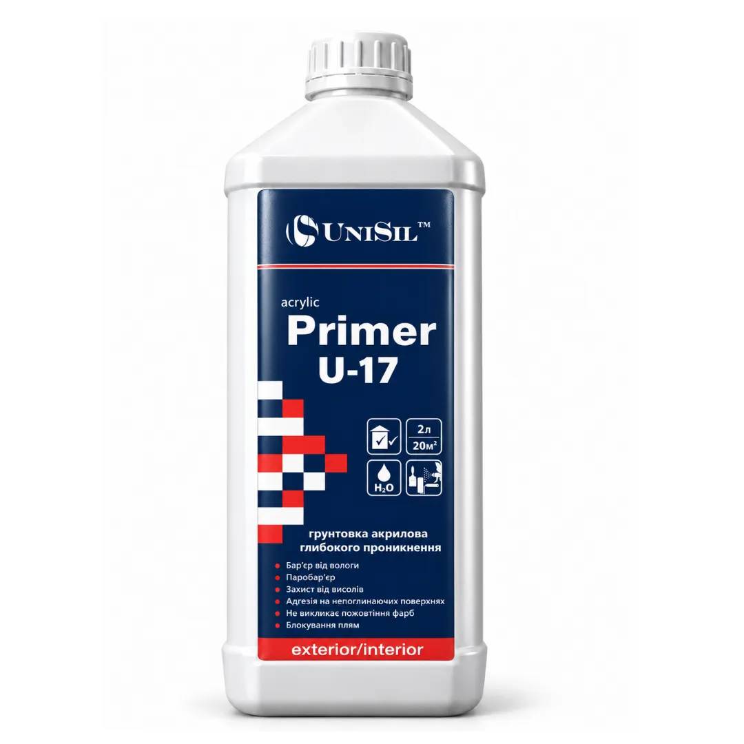 Грунтовка глубокопроникающая Unisil acrylic primer U-17, TM "Unisil", 2 л - 430365