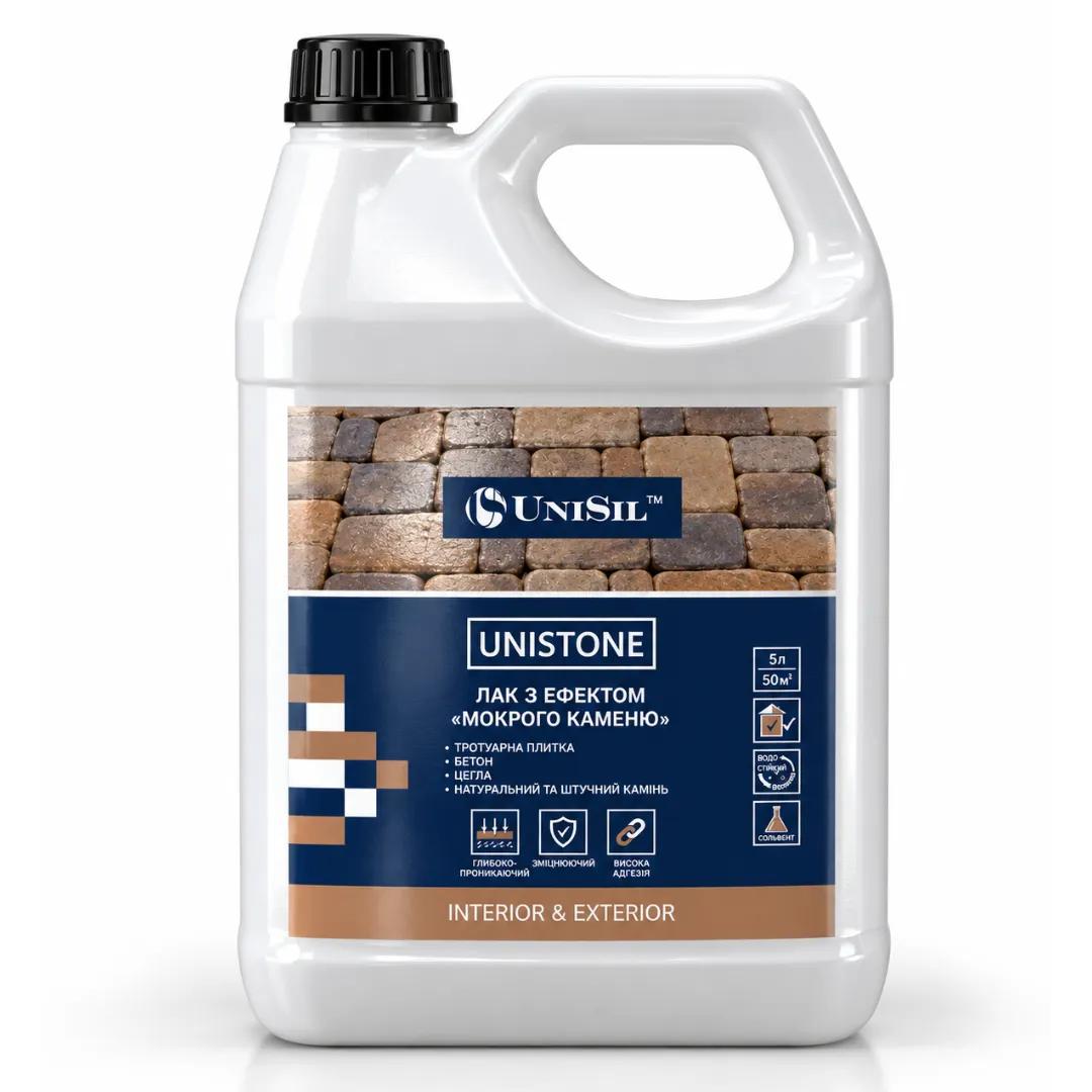 Лак акриловий для каменю UniSil Unistone з ефектом мокрого каменю, 5 л - 430503