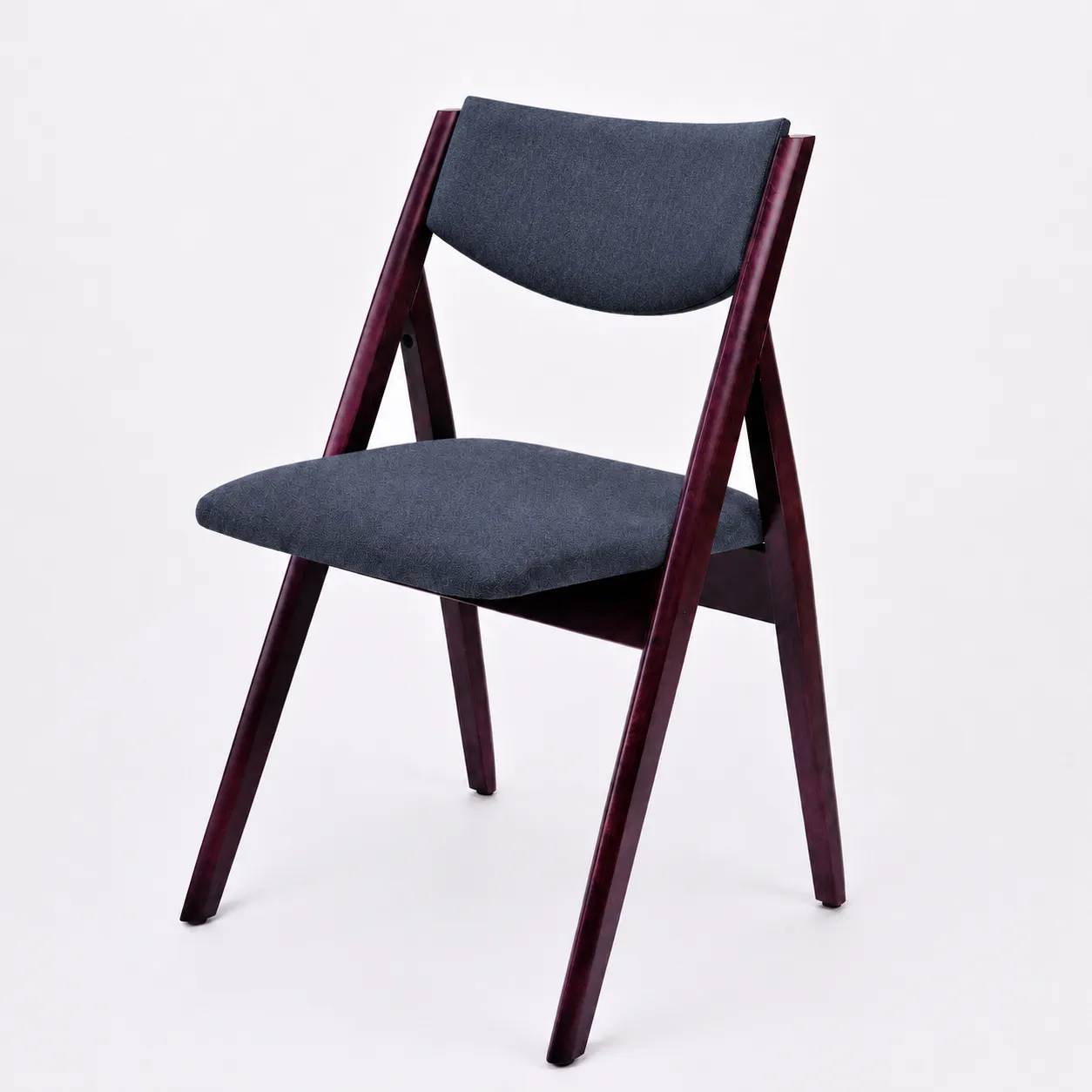 Розкладний стілець Венге «Вільха» синій з м'якою спинкою - 431888