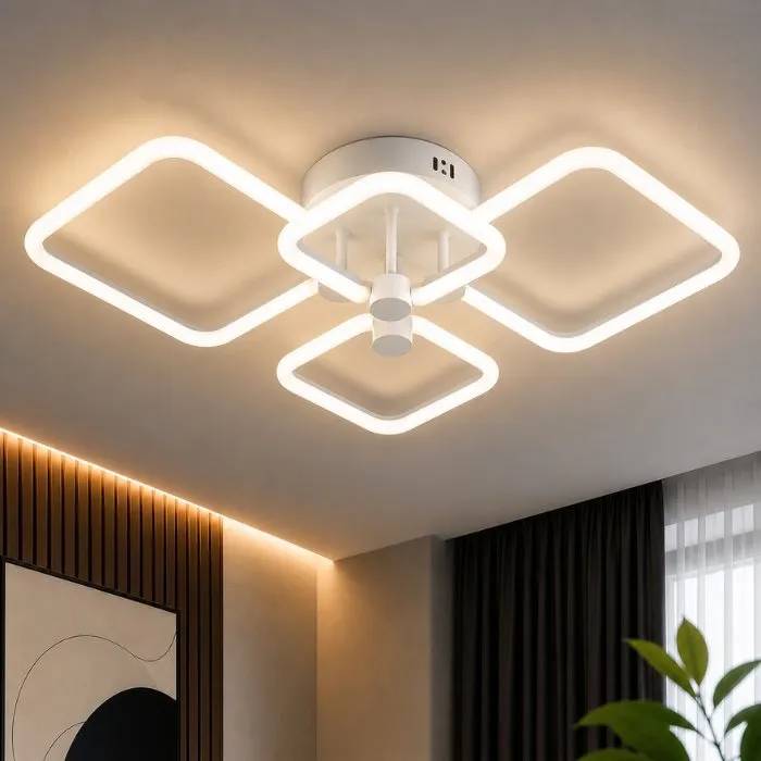 Потолочная LED-люстра VALESO G 2589/2+2 WT, 72 Вт, 3000K–6500K, пульт 2.4G с регулировкой яркости. - 432317